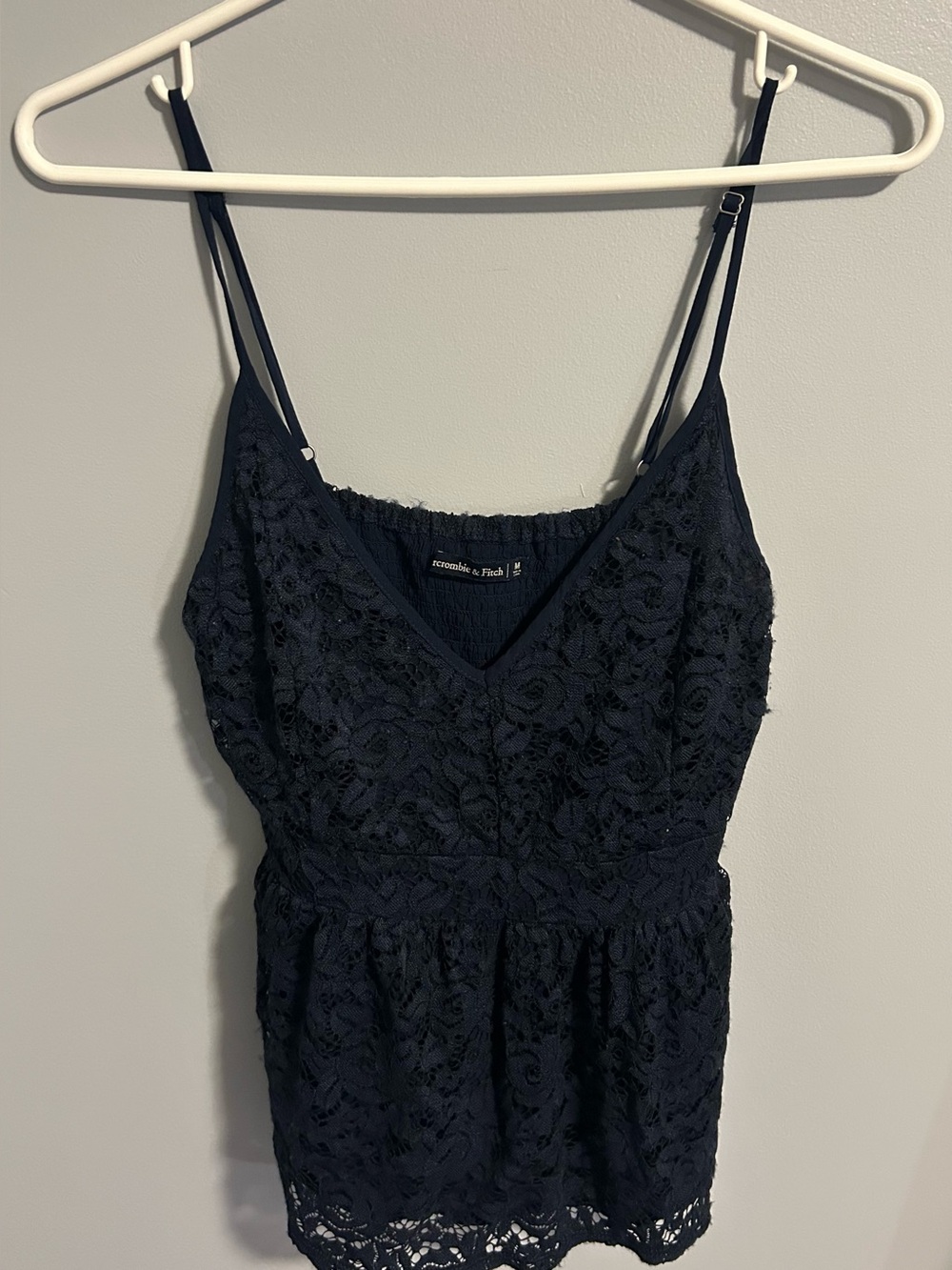 Abercrombie Navy Floral Lace V-Neck Cami